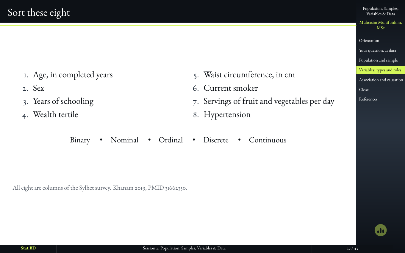 Session 2, Act III · What kind of thing is this column, and what job does it do?: Sort these eight.
