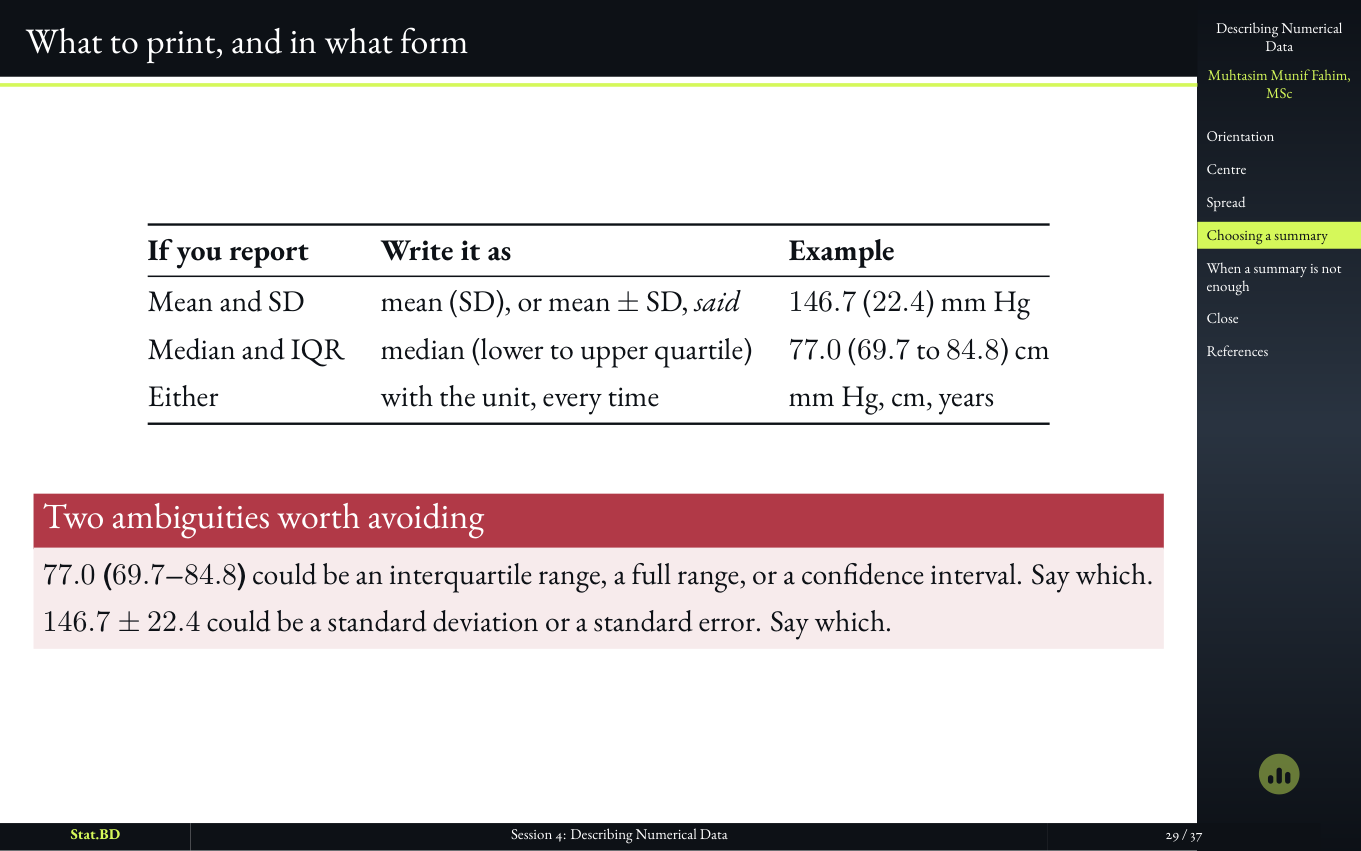 Slide on what to print and in what form.